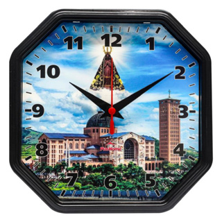 Relogio de Parede Oitavado Gama Preto Basílica Nossa Senhora de Aparecida em Oferta na Shopee