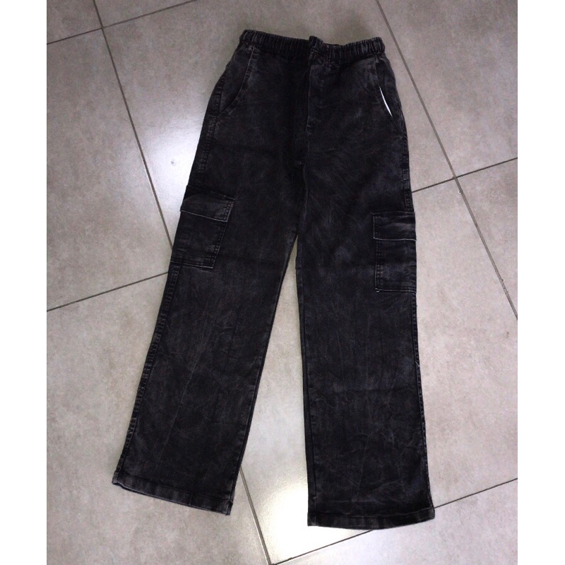 Calça Baggy Jeans Masculina Retrô Preta Estonada
