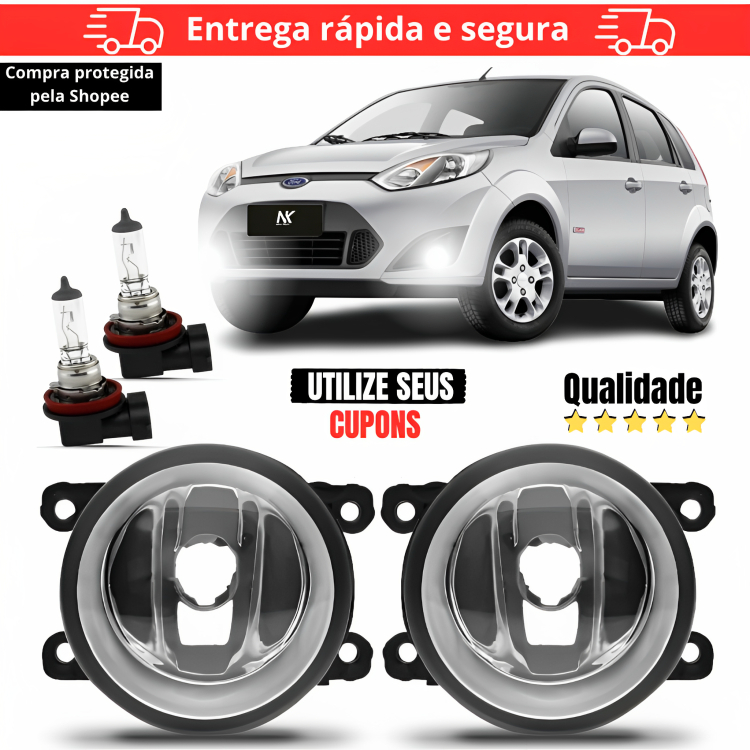Par Farol Milha Fiesta 2011 2012 2013 2014 + Lâmpada Kit Milha Auxiliar Farolete Neblina