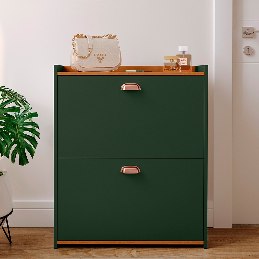 Sapateira Multiuso Organizador Calçados Hall Entrada Closet 21 Pares Sapato Organizadora Verde Musgo