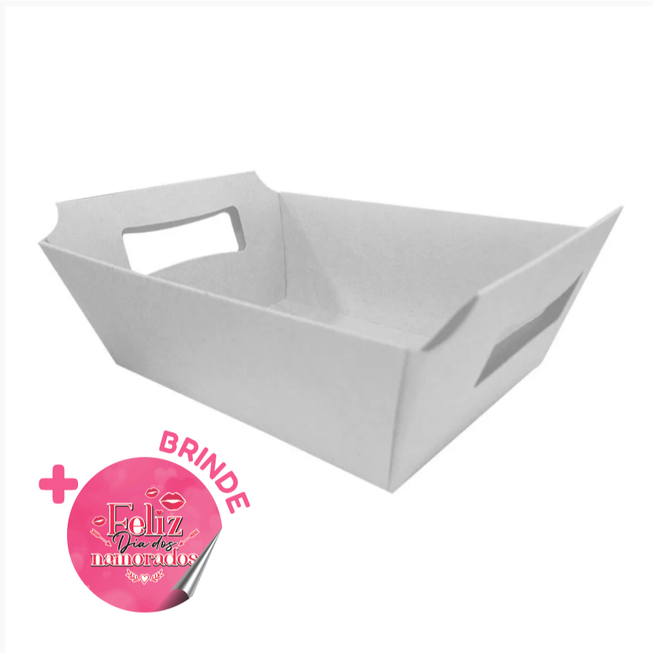 CESTINHA DE PAPEL BRANCO, 10 unidades; P 14x10cm - Páscoa; Cesta de Chocolate; Café da manhã; Cesta para doces