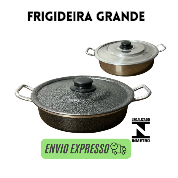 panela frigideira com tampa grande de alumínio polido ou preto tacho panela de fritura moqueca