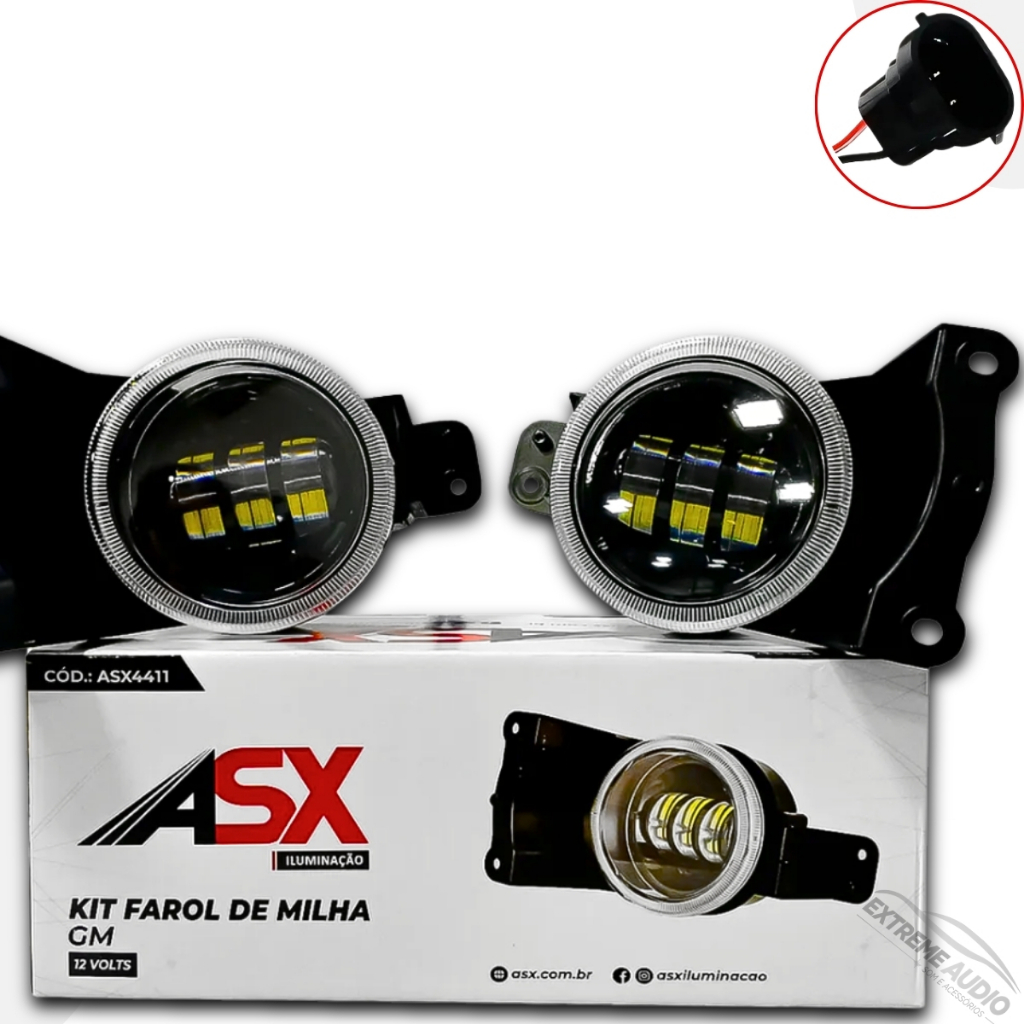 Kit Farol De Milha Led Gm 12V Asx  Universal Alta Iluminação
