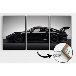 Quadro Decorativo 3 Peças Carro gt3rs Sala Estar Decoração Casa em Oferta na Shopee