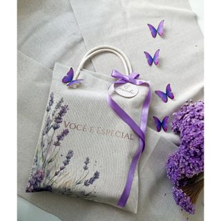 05 SACOLA Lavanda Especial Embalagem Lembrancinha Linho Luxo Premium Festas Eventos Casamento em Oferta na Shopee