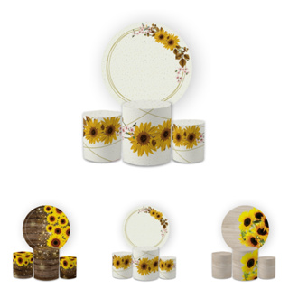 Kit Capas Festivas Para Painel e Cilindros Girassol Flores Aniversario Decoração em Oferta na Shopee