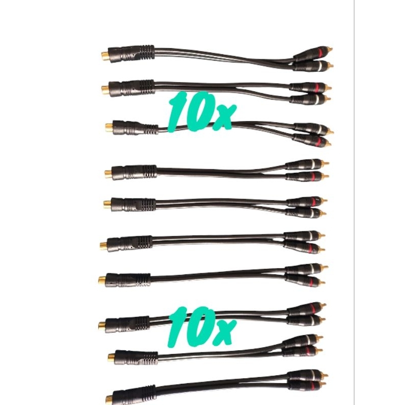Kit 10 Cabos Automotivo Y 2 Machos 1 Fêmea Pontas Blindadas