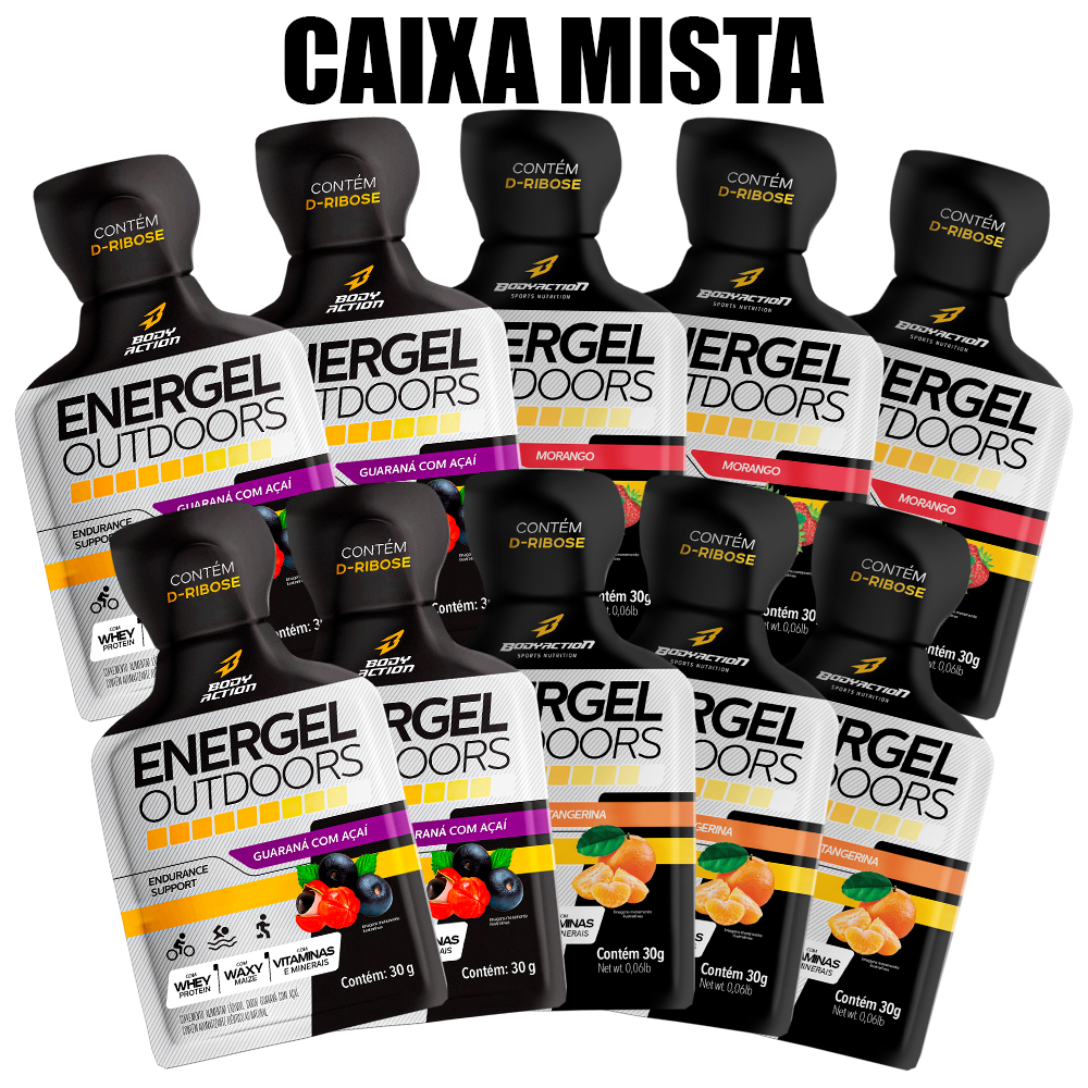 Energel Outdoors Bodyaction - Energia Rápida para Treino e Aventura - Sachê 30g