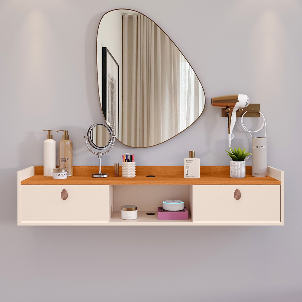 Penteadeira Suspensa Quarto Life Sala Tv 1.20cm Home Decoração 2 Porta Rack Aparador Varias Cores