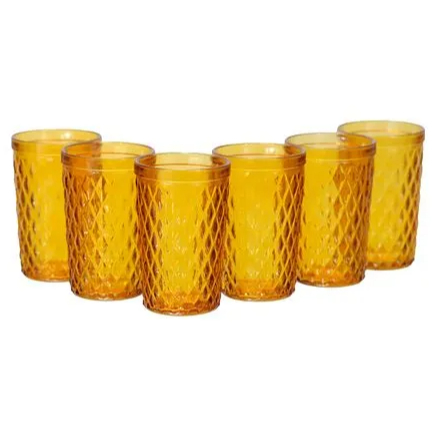 Jogo 6 Peças Copos Vidro 370ml Bico de Abacaxi Útil Bazar Promoção