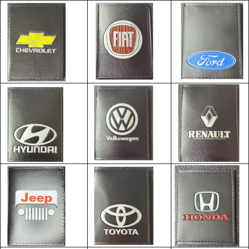 Carteira Porta Documentos.Chevrolet,Fiat,Ford,Hyundai,Volks,Renault,Jeep,Toyota,Honda,Times acessório para carro.