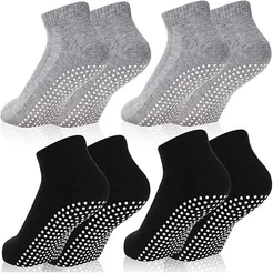 Kit 3 ou 6 Pares Meia Cano Curto Com Antiderrapante Pilates Unissex Algodão Conforto