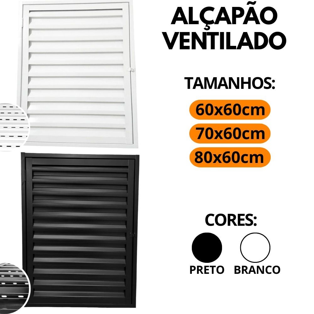 Portinhola Alçapão Porta Abrigo Aço Ventilado Para Laje Sótão Forro Telhado Casa 60x60 70x60 80x60