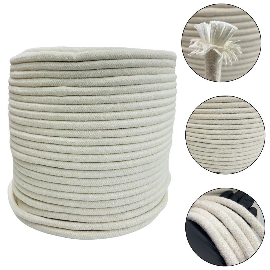 Corda de Algodão 10mm 50 Metros Cocar Cortina Alma TNT Premium em Oferta na Shopee