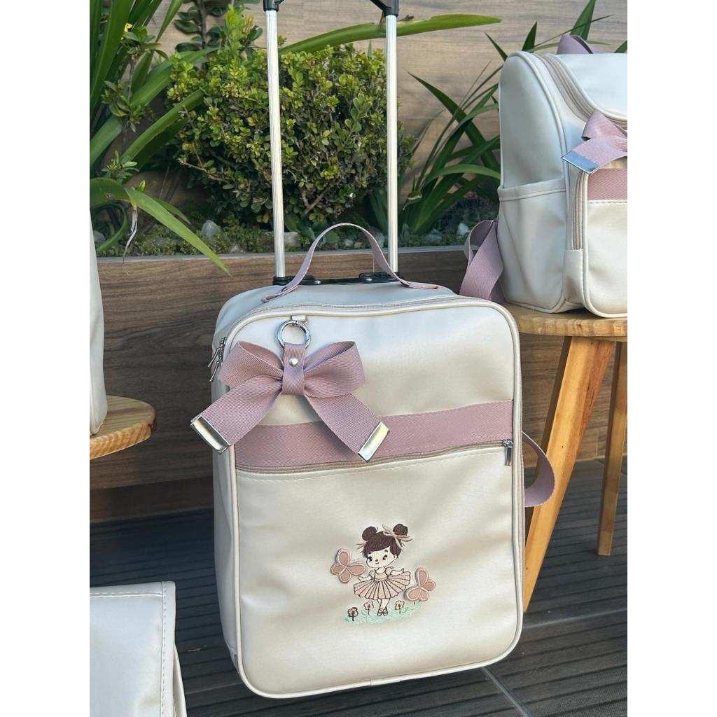 kit bolsa maternidade com mala de rodinhas (M) 5 peças