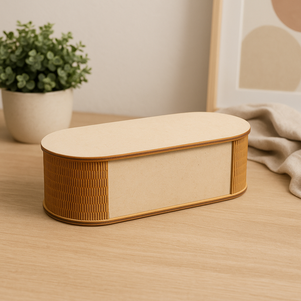Caixa de Mdf Cru Para Personalizar Decoração Artesanato Decoração 25 x 10,5 cm Oval