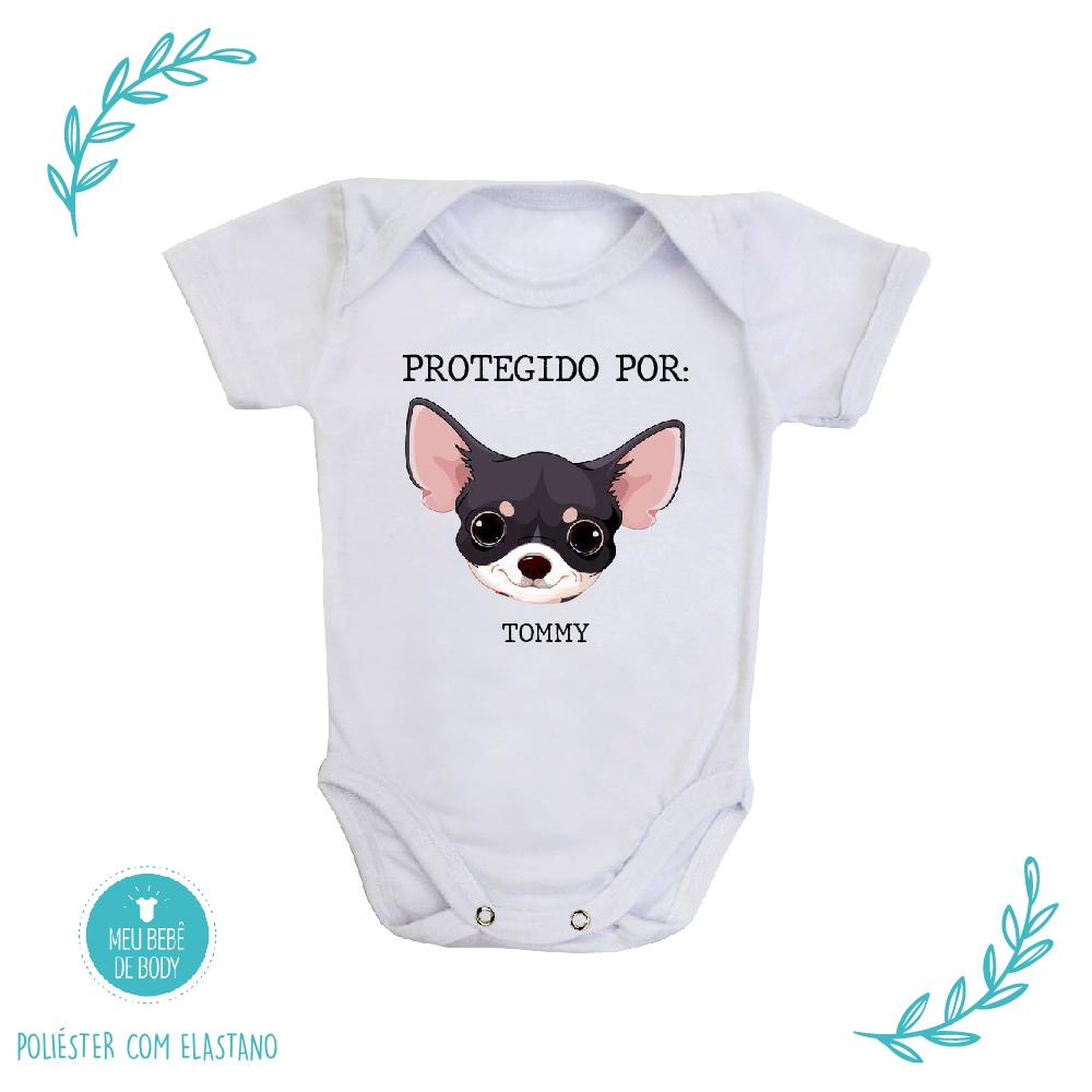 Body de Bebê Protegido(a) por Pet Personalizado em Oferta na Shopee