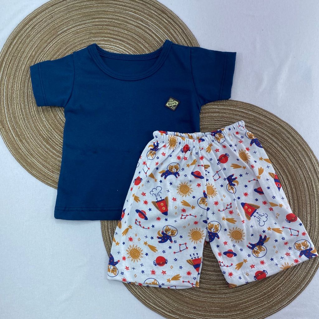Conjunto de bebê Masculino Verão - Camiseta e Shorts - Estampas Sortidas