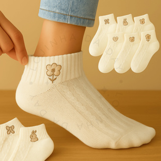 Kit Meia Branca Feminina Respiravel Algodão Confortável Tam Único 35-40 em Oferta na Shopee