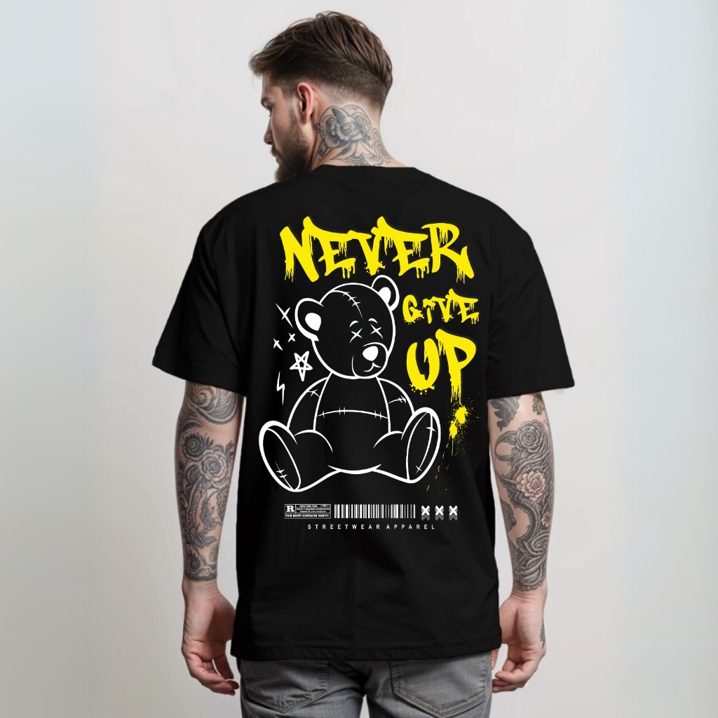 Camiseta Camisa T-shirt Bear Urso Streetwear Oversized Algodão Estampada Personalizada DTF