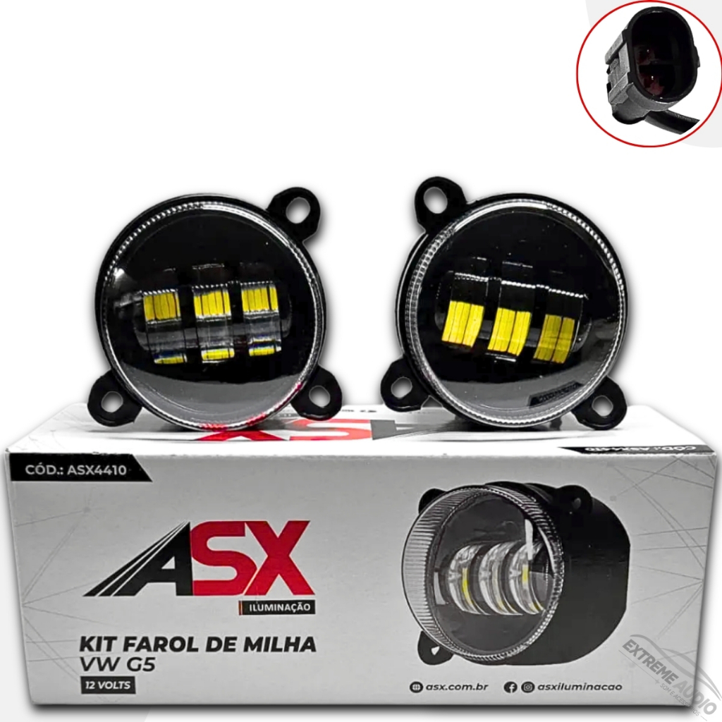 Kit Farol De Milha Vw G5 12V Asx  Universal Alta Iluminação