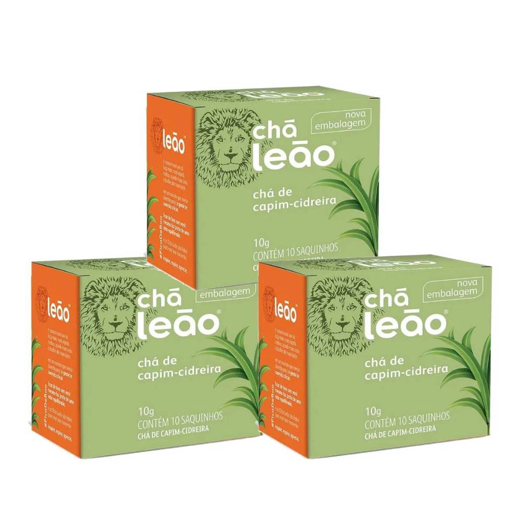 Imagem Chá Capim Cidreira Leão 10g Caixa com 10 Sachês Kit com 3 Unidades Calmante Natural