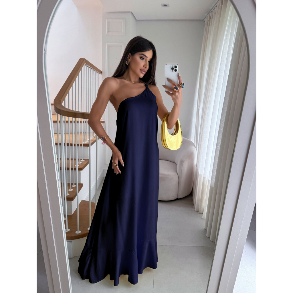 Vestido Longo Feminino Festa Ombro Só Amarração COD:221-Liso