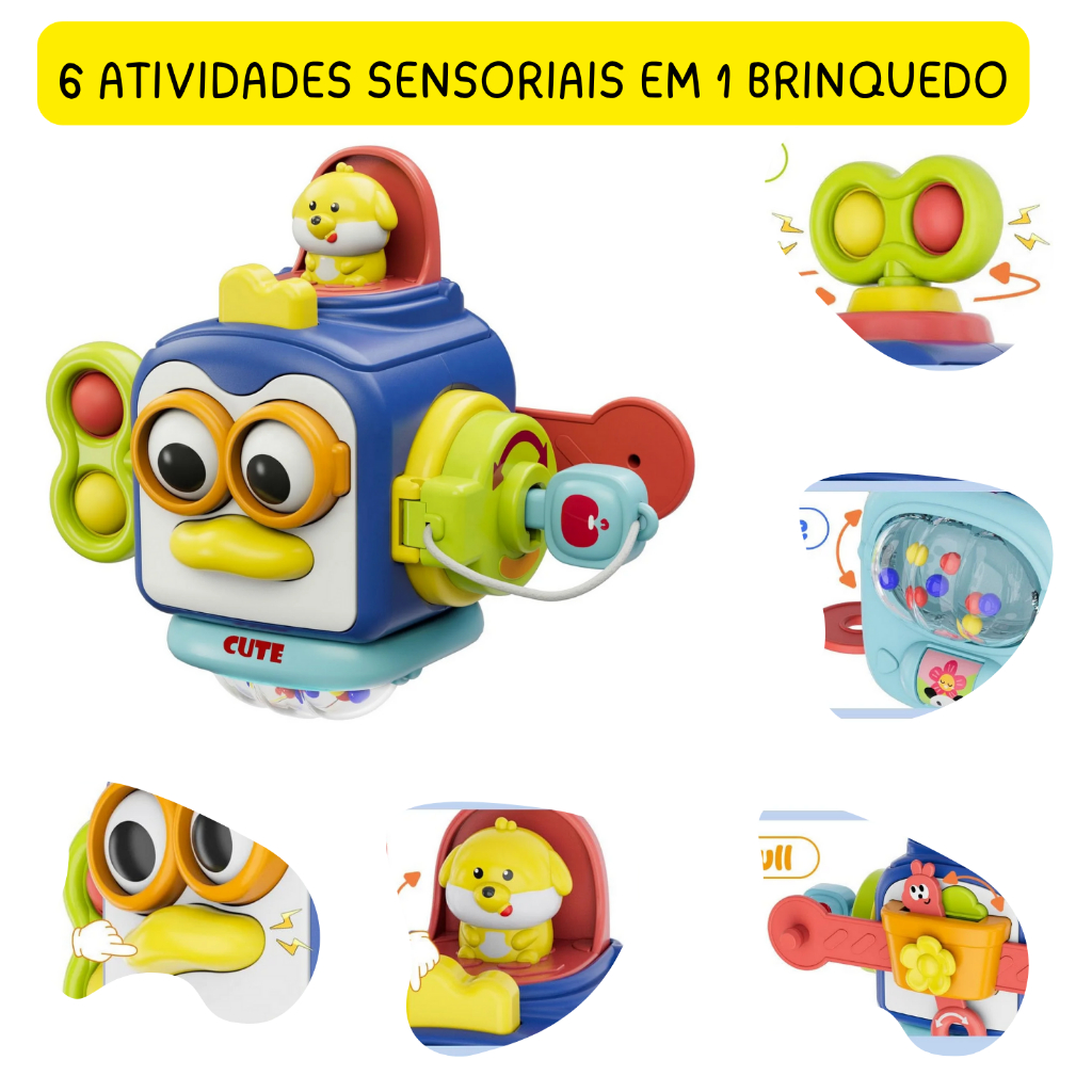 Cubos Chocalho Montessori Bebê Sensorial Brinquedo Educativo