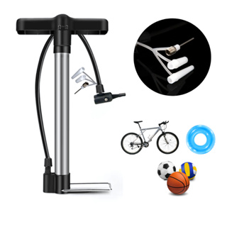 Bomba de Ar Metal Para Encher Pneu Bicicleta Bolas e Boia 30cm Portátil Forte Compacta Cor Prata em Oferta na Shopee