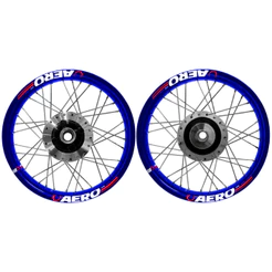 Par Roda Jante Aro alumínio Viper Aero Azul Fan 125 09/18 Diamantado Disco Tambor Raios 4mm Cromados