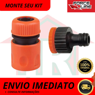 Engate Rápido Macho Fêmea Forceline 1/2-3/4 Adaptador Emenda Mangueira Esguicho em Oferta na Shopee