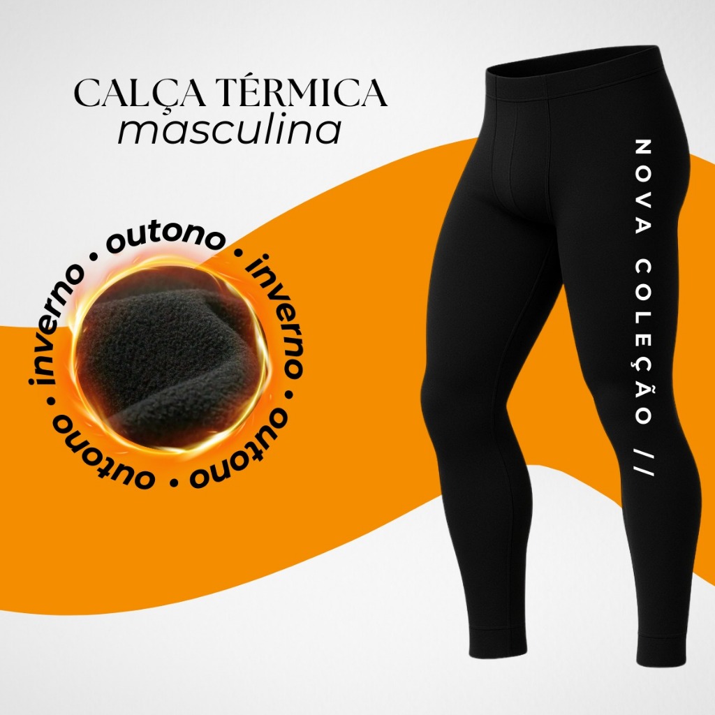 Calça Térmica Masculina Frio Flanelada Resistente Intenso Proteção Uv Resistente Esportiva Inverno