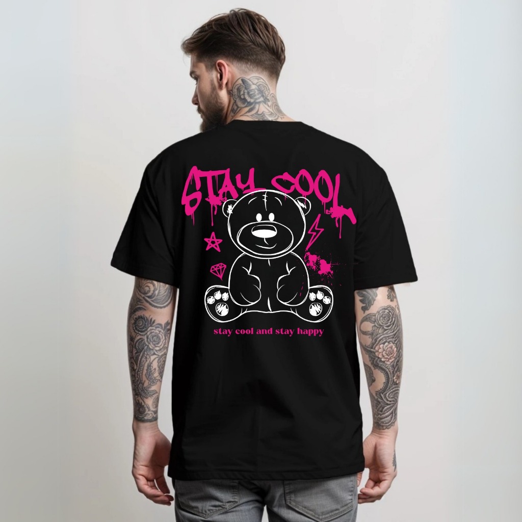 T-shirt Camiseta Blusa Bear Streetwear Oversized Estampada Personalizada Masculina Feminina Estilo