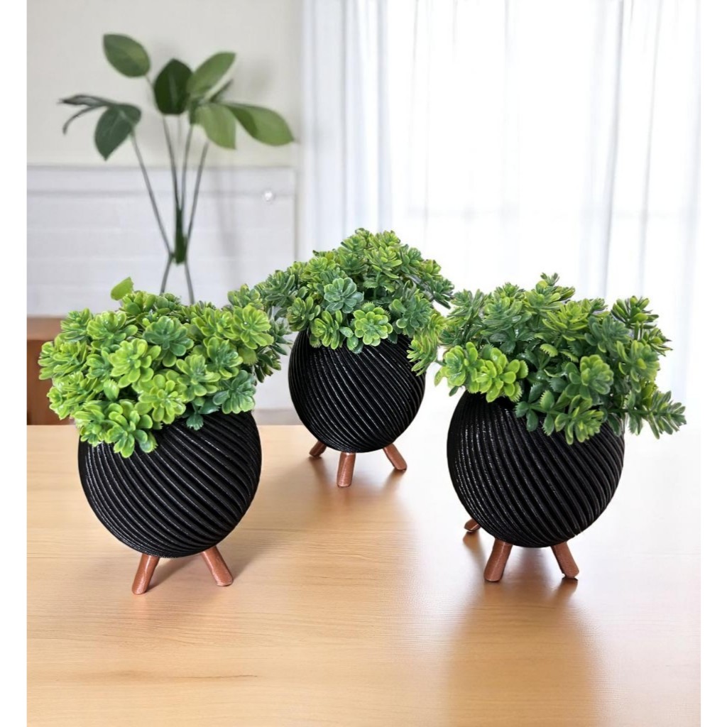 Trio Cachepot Vaso Decorativo Mini Com Plantas Artificiais Enfeite Sala em Oferta na Shopee