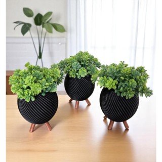 Trio Cachepot Vaso Decorativo Mini Com Plantas Artificiais Enfeite Sala em Oferta na Shopee