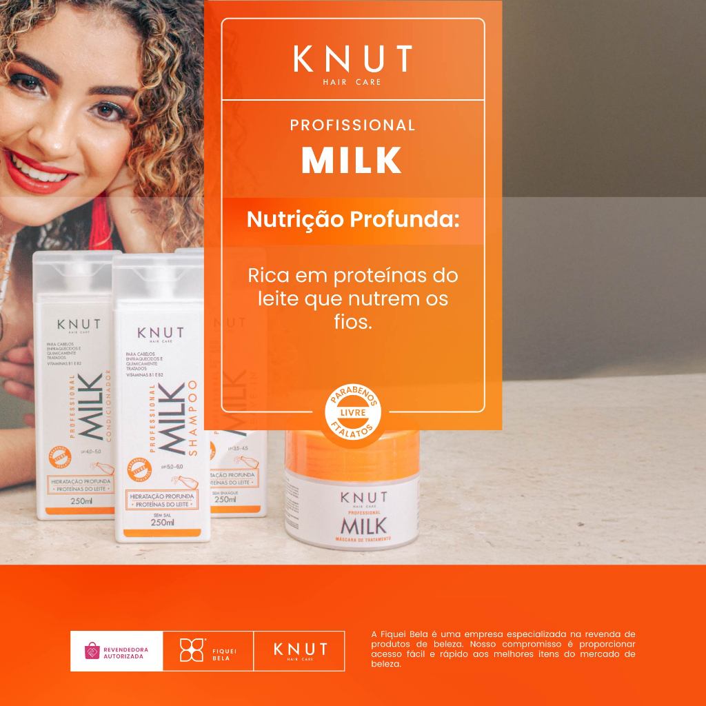 Detalhes do Kit 2 Shampoo Knut Milk 250ml