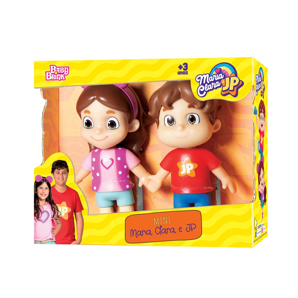Kit 2 Mini Bonecos Youtubers Maria Clara & JP 13cm - Novabrink 1058 em Oferta na Shopee