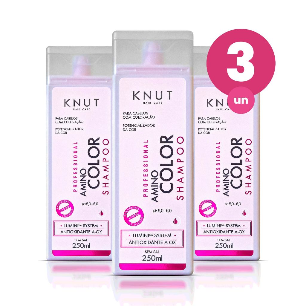 Kit 3 Shampoo Knut Amino Color 250ml