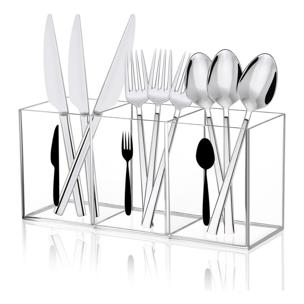 Porta-Talheres Acrílico, Organizador para Cozinha