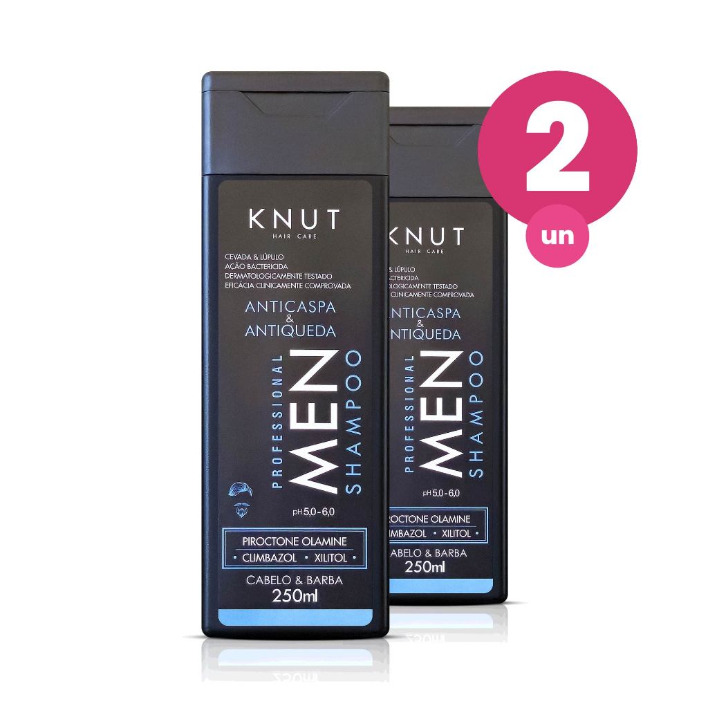 Kit 2 Shampoo Knut Men Anticaspa 250ml em Oferta na Shopee