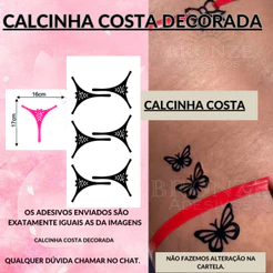 6/12 ou 36 und de Calcinhas Decoradas adesivo P/ Bronzeamento Natural
