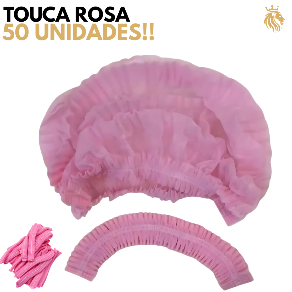 Touca Rosa TNT Descartável  50 Unidades Com Elástico em Oferta na Shopee