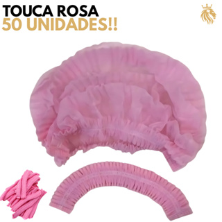 Touca Rosa TNT Descartável  50 Unidades Com Elástico em Oferta na Shopee