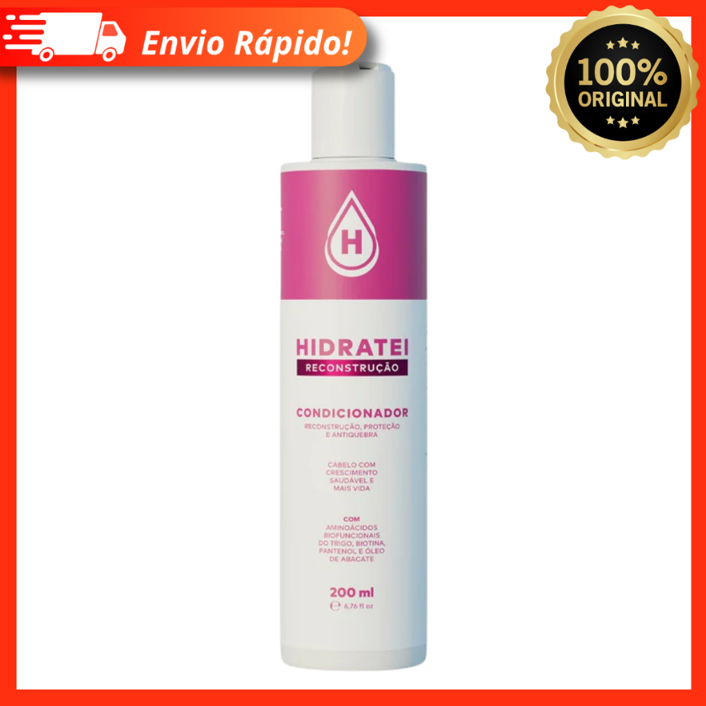 Condicionador Reconstrução Hidratei 200ml - Repara Os Fios, Menos Queda e Crescimento Saudável