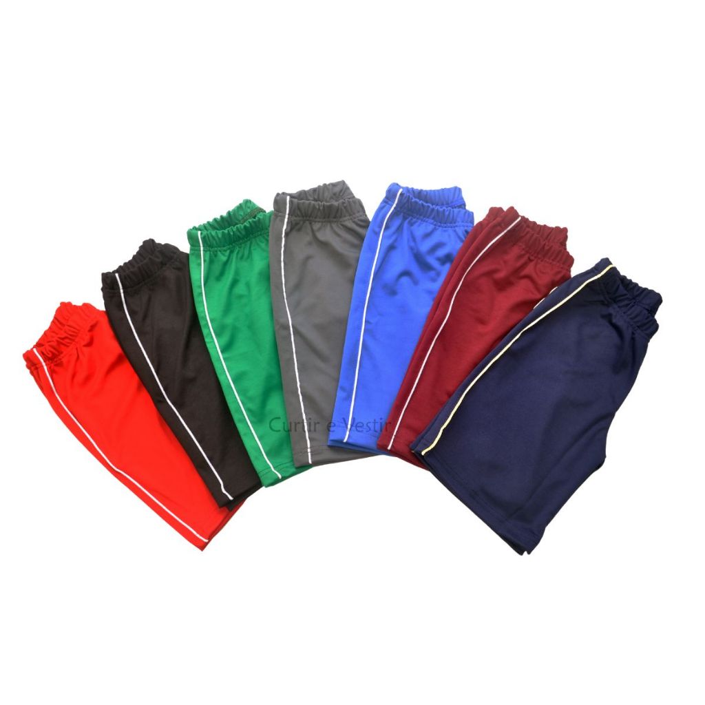 kIT 2 Bermudas Helanca Infantil Uniforme Escolar