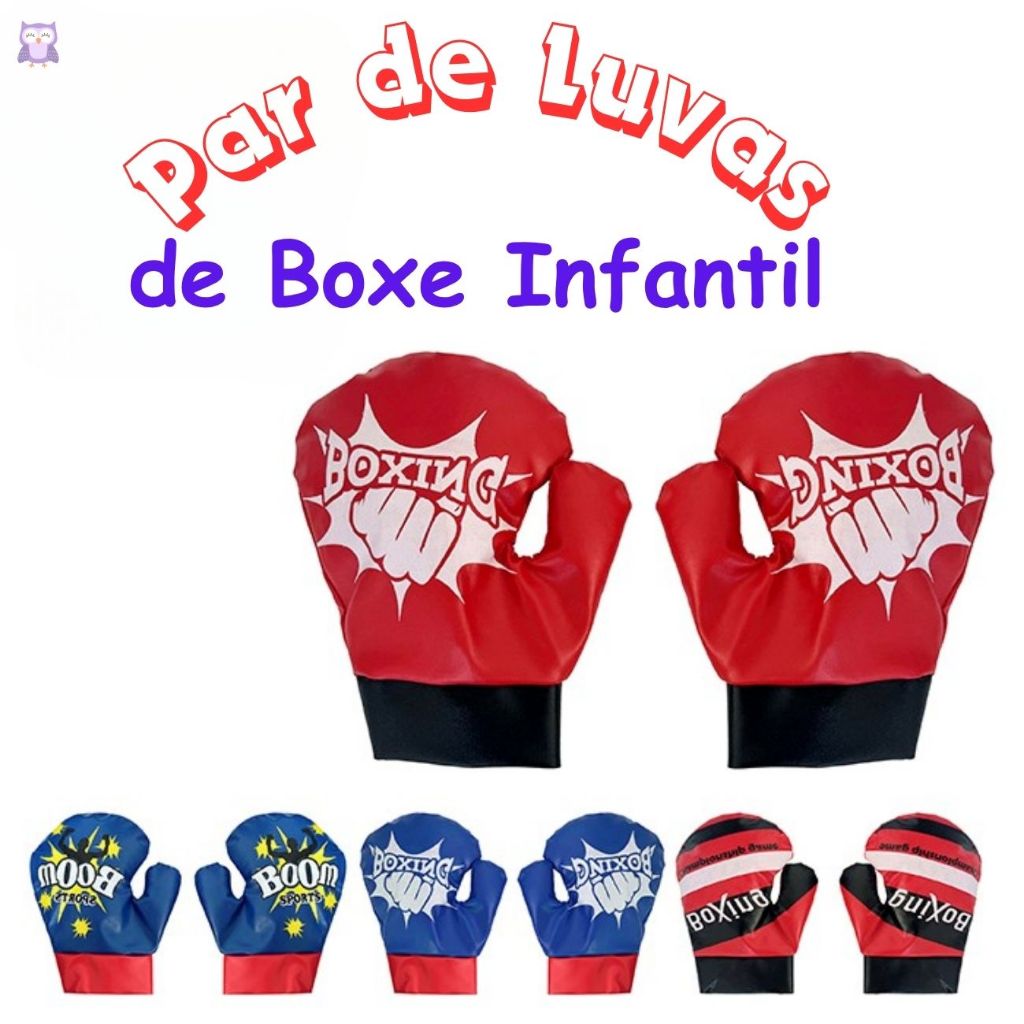 Luva de Boxe Infantil Brinquedo Menino/Menina  Par Confortável e Divertido