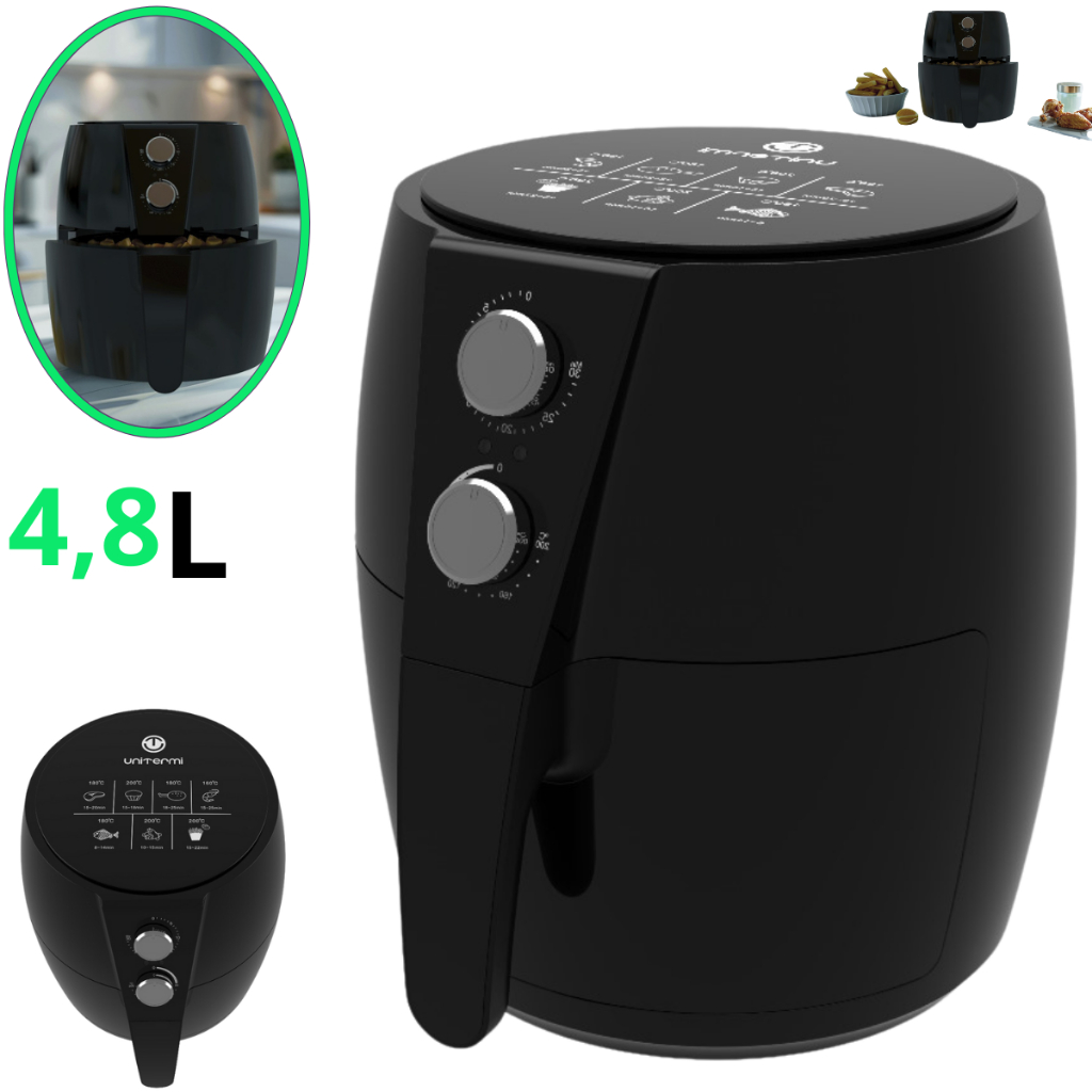 Fritadeira Elétrica Airfryer Cairo Digital 4,8L 1500W Sem Óleo Saudável Família Rápida Cozinha Fácil
