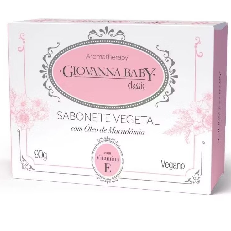 Kit 6 Sabonete em Barra Vegetal Classic Giovanna Baby com óleo de macadâmia vegano 90G