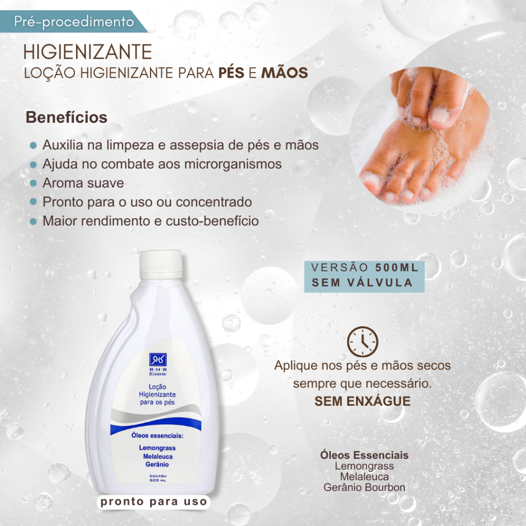Loção Higienizante Para Pés E Mãos 500ml sem Válvula