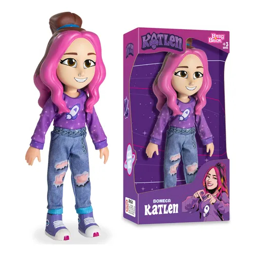 Boneca Katlen 25cm dos Rosas Youtuber - Nova Brink